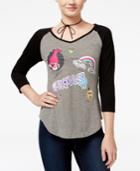 Trolls By Dreamworks Juniors' Graphic Raglan T-shirt