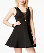 Material Girl Juniors' Illusion Lace Skater Dress, Only At Macy's
