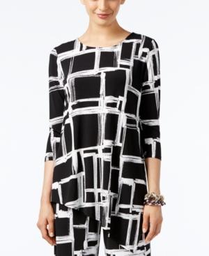 Alfani Geo-print High-low Tunic Top, Only At Macy's