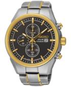 Seiko Men's Solar Chronograph Two-tone Titanium Bracelet Watch 43mm Ssc392