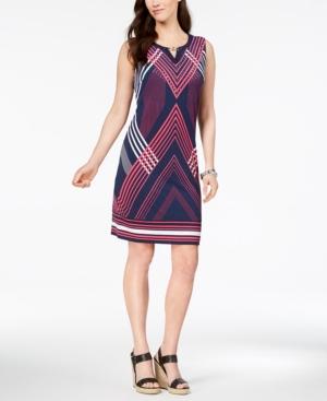 Jm Collection Chain-link-trim Shift Dress, Created For Macy's