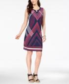 Jm Collection Chain-link-trim Shift Dress, Created For Macy's