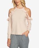1.state Ruffled Cold-shoulder Cozy Top