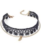 Inc International Concepts Gold-tone Crochet Pendant Choker Necklace, Only At Macy's