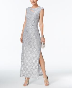 Connected Cutout Sequined Lace Gown