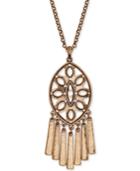 Lucky Brand Gold-tone Dreamcatched Fringe Pendant Necklace