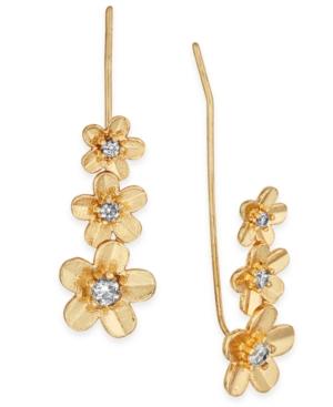 Vera Bradley Gold-tone Petals Crawler Earrings