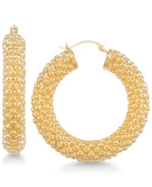 Signature Gold Chunky Hoop Earrings In 14k Gold Over Resin