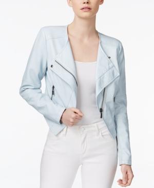 Bar Iii Asymmetrical Faux-leather Moto Jacket, Only At Macy's