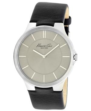Kenneth Cole New York Watch, Men's Black Leather Strap 42mm Kc1847