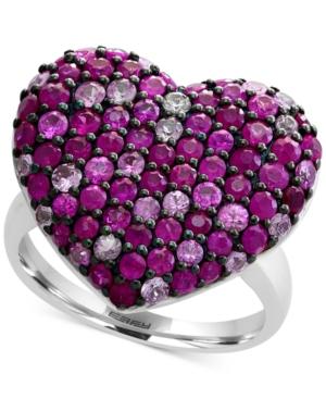 Effy Ruby (1-1/2 Ct. T.w.) & Pink Sapphire (1 Ct. T.w.) Heart Ring In Sterling Silver