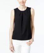 Nine West Crepe Pleat-neck Top