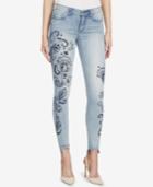 William Rast Printed Step-hem Skinny Jeans