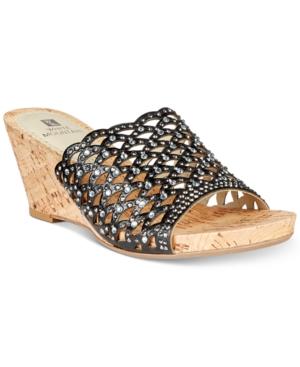 White Mountain Amal Embellished Wedge Sandals, Created For Macy's Women's Shoes