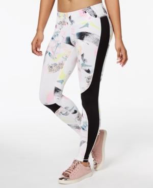 Material Girl Active Juniors' Printed Side-stripe Yoga Leggings, Created For Macy's