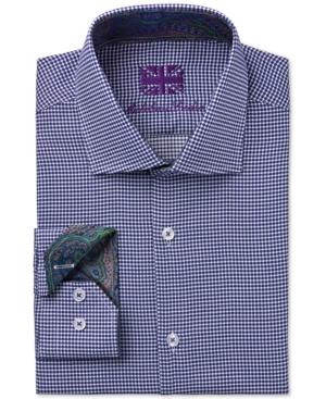 Michelsons Of London Men's Slim-fit Micro-check Dress Shirt