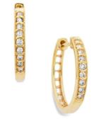 Diamond Mini Hoop Earrings In 10k Gold (1/6 Ct. T.w.)