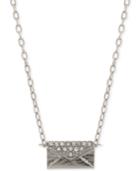 Lonna & Lilly Silver-tone Pave Envelope Pendant Necklace