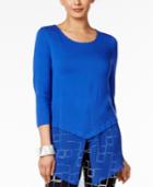 Alfani Petite Layered-look Chiffon-hem Top, Only At Macy's