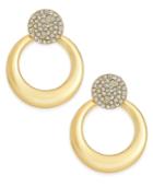 Thalia Sodi Gold-tone Pave Drop Hoop Earrings, Only At Macy's