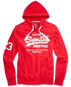 Superdry Men's Premium Goods Graphic-print Logo Hoodie