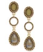 Inc International Concepts Gold-tone Multi-stone Triple-drop Earrings, Created For Macy's
