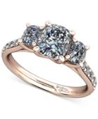 Diamond Shoulder And Accent Stone Mount Setting (1/2 Ct. T.w.) In 14k Rose Gold