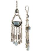 Dkny Gold-tone Colored Stone Chandelier Earrings, Created For Macy's