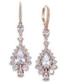 Danori Cubic Zirconia Bliss Pear Drop Earrings In Rose Gold-plated Brass, Only At Macy's