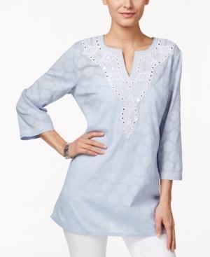 Charter Club Embroidered Sequined Tunic, Only At Macy's