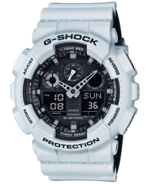 G-shock Men's Analog-digital White Resin Strap Watch 51x55mm Ga100l-7a