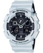 G-shock Men's Analog-digital White Resin Strap Watch 51x55mm Ga100l-7a