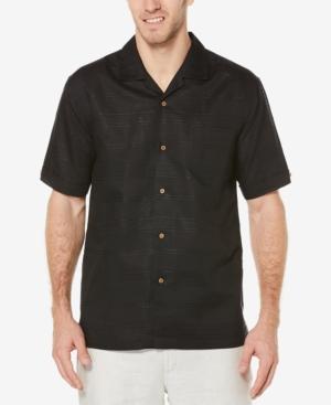 Cubavera Men's Linen Tonal Plaid Pocket Camp Shirt