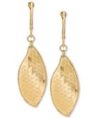 Italian Gold Textured Dangle Drop Earrings In 14k Gold