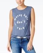 Hybrid Juniors' Messy Hair Graphic Tank Top