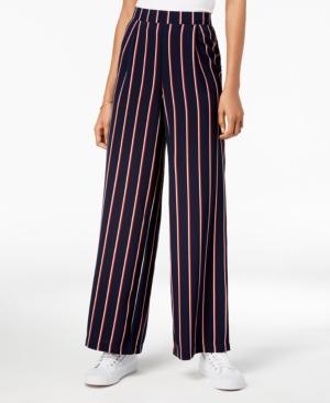 Ultra Flirt By Ikeddi Juniors' Striped Wide-leg Pants