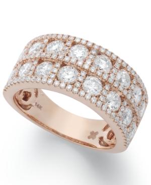 14k Rose Gold Ring, Diamond Multi-row Band (2-3/8 Ct. T.w.)