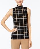 Charter Club Petite Plaid Mock-neck Shell, Only At Macy's