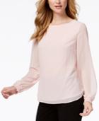 Nine West Textured Illusion-sleeve Blouse