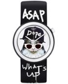 Swatch Unisex Swiss Me-how Pop Black Silicone Strap Watch 45mm Pnb102