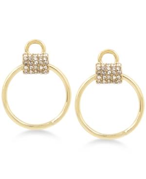 Hint Of Gold Gold-plated Pave Doorknocker Drop Earrings