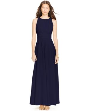 Lauren Ralph Lauren Sleeveless Ruched Gown