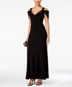 Msk V-neck Off-the-shoulder Gown