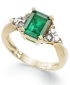 14k Gold Ring, Emerald (1-3/4 Ct. T.w.) And Diamond (1/4 Ct. T.w.) Ring