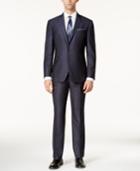 Kenneth Cole Reaction Men's Slim-fit Blue Textured Micro-grid Suit