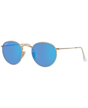Ray-ban Polarized Sunglasses, Rb3447 50 Round Metal