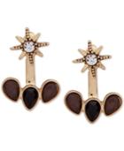 Lonna & Lilly Gold-tone Crystal & Stone Star Jacket Earrings