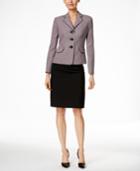 Le Suit Jacquard Piped-trim Skirt Suit