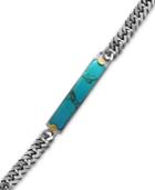 Effy Men's Manufactured Turquoise Link Bracelet (9/10 Ct. T.w.) In Sterling Silver With 18k Gold-plate