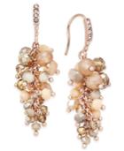 Inc International Concepts Rose Gold-tone Beaded Cluster Drop Earrings, Only At Macy's